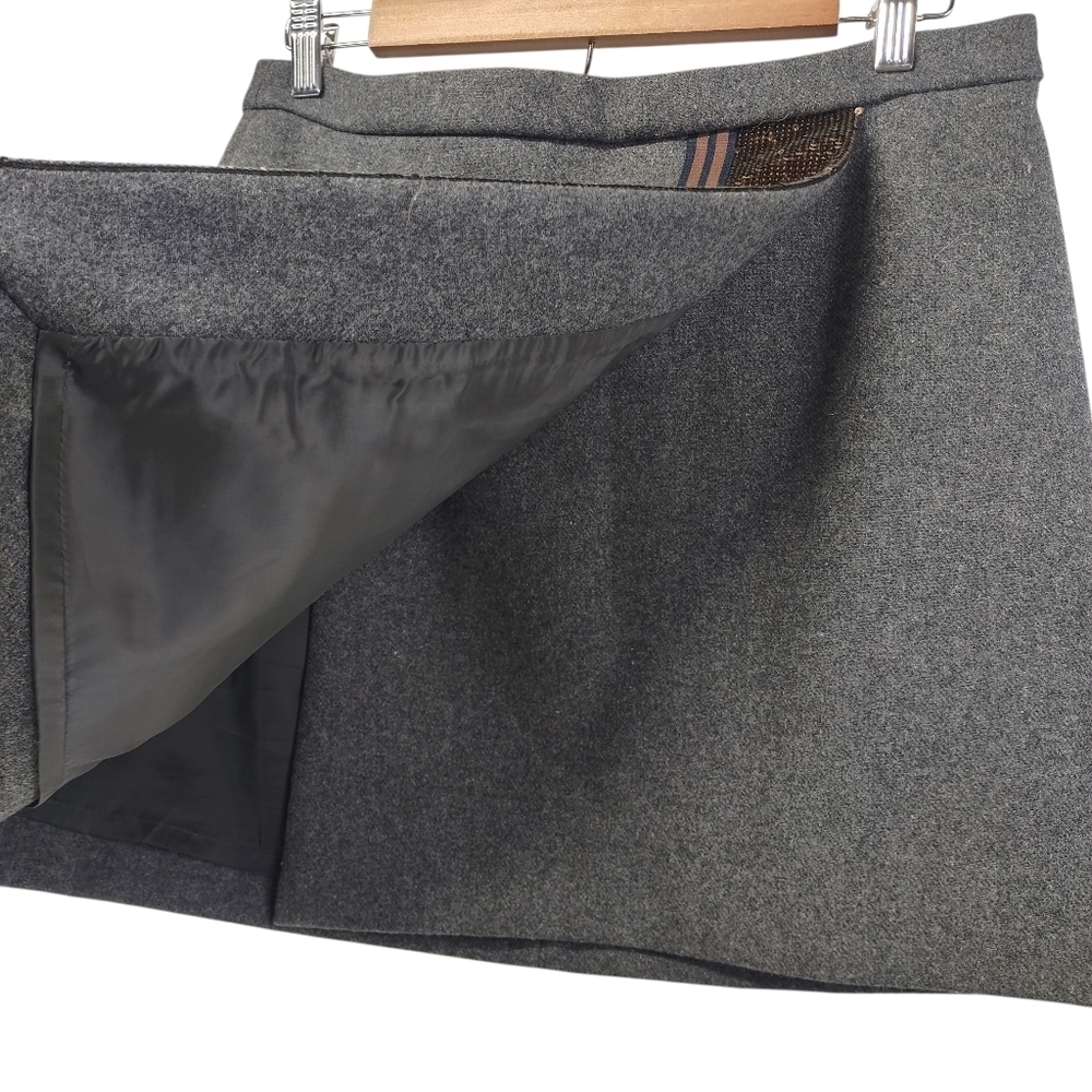 J. Crew Wool Blend Origami Skirt Mini Sequins Gray Women's Size 4 - Picture 6 of 12